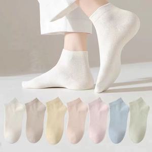 여성용 파스텔 무지 발목양말 스니커즈 학생 운동화 페이크삭스 여자 여름 면 단목 덧