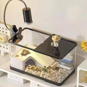 거북이수조 간단한 청소 반수생 키우기 세트 소형 수족관 어항