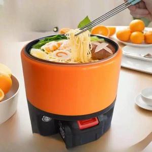 도시락 배터리 밥솥 캠핑 여행 블랙오렌지 충전식 냄비 야외 전기 보온 휴대용