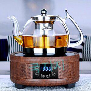 내고온 글라스 우려먹는차 주전자 전기 열도기로 물끓이 끓여먹는차 장치 필터 블랙