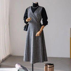 (안나앤플러스) 므엔 플레어 랩 원피스[드레스EAS81] 빅사이즈