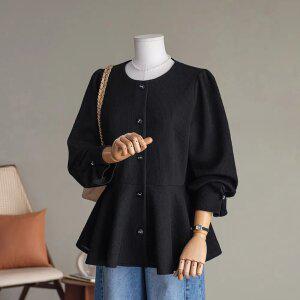 (안나앤플러스) 에블린 페플럼 블라우스[셔츠DZD33] 빅사이즈