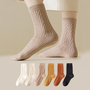 [6켤레+6켤레] 케이블짜임 꽈배기양말 (총 12켤레세트)