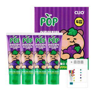 [크리오] 팝 고불소 주니어 치약 포도향 90g 4개입