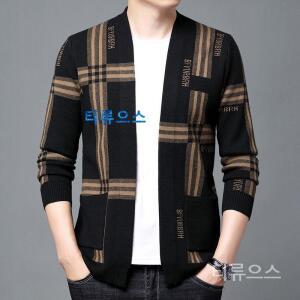 티류으스 봄 가을 새로운 패션 캐주얼 바이타 남성 카디건 재킷 한국 스타일 스트라이