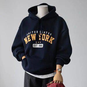 (안나앤플러스) 뉴욕 기모 후드 티셔츠[티셔츠CRK9] 빅사이즈