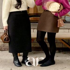 (MADE/2기장/SL/벨트세트) 스탠 2기장 벨트 세트 H라인 기모 스커트 sk6603