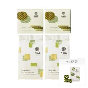 오설록 그린티웨하스 100g, 2개+프리미엄녹차와플 72g, 2개+증정(말차프레첼,1개)