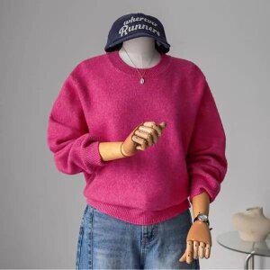 (안나앤플러스) 리누 라운드 절개 니트[니트EAR6] 빅사이즈