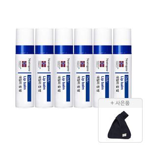 뉴트로지나 데일리 립 밤, 4g, 6개 + 증정(코듀로이 미니 손목가방, 1개)