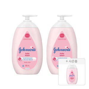 존슨즈 핑크 로션 500ml, 2개 + 증정(핑크 로션, 100ml, 1개)
