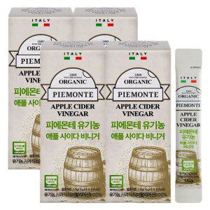 피에몬테 이탈리아 유기농 애사비 스틱 4박스 (15g*60포) 액상 휴대용 애플사이다비니