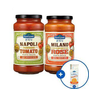 [내일도착] 폰타나 나폴리 뽀모도로 토마토600g +크림치즈로제 600g (총2병) +면 250g