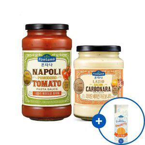 [내일도착] 폰타나 나폴리 뽀모도로 토마토600g +까르보나라 430g (총2병) +면 250g