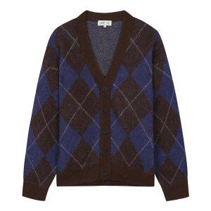 [지이크] 아가일 브이넥 가디건 블루 (PHUCH8061)