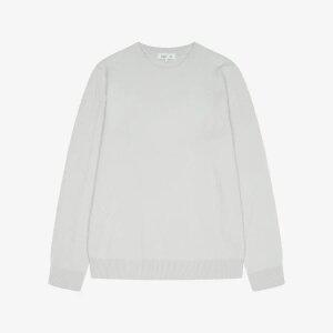 [지이크] 사선 조직 라운드넥 니트 탑 라이트그레이 (PJUCH8037)