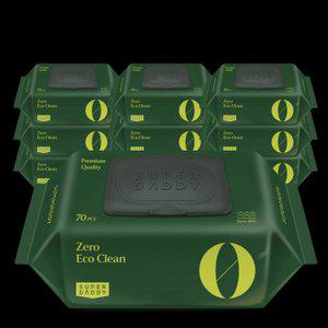 슈퍼대디 제로 에코클린 물티슈 65평량 70매 10입