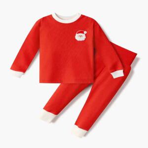 유니프랜드 산타(RD) 배앓이방지 9부내의 아동 긴팔 실내복 상하세트