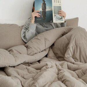 밀크 보들보들 코듀로이 극세사 차렵이불 침구세트