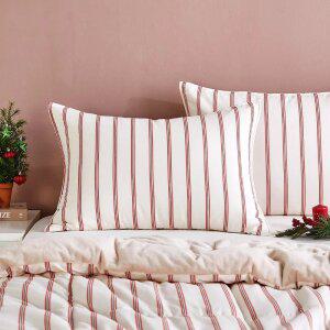 [모던하우스] 소프트워싱 베개커버 50x70 레드 스트라이프