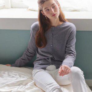 베이직 라운드넥 버튼 가디건 (TJCCX9905)