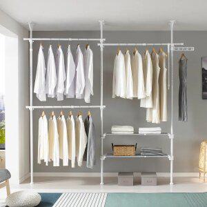 이지온 국민튼튼 EO-305WG 드레스룸 선반 옷걸이 행거 설치가능 폭1.6-2.2m