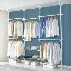 국민튼튼 7단 선반 행거 EO-407W 드레스룸 행거 폭조절 선반