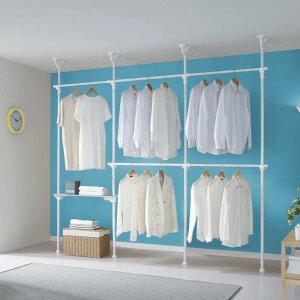 이지온 국민튼튼 EF-406W 플랫 고정식 드레스룸 시스템 선반 행거 폭2.2-2.8m