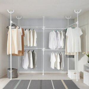 이지온 튼튼한 시스템 드레스룸 행거 EO-506 코너 ㄷ자 옷걸이 옷장 고정식 대형 행거