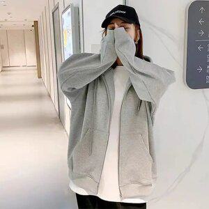 남녀공용 심플 오버핏 후드 집업 베이직 데일리 빅사이즈 루즈 와이드핏 트렌디 후드티