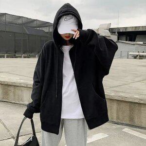 남녀공용 심플 베이직 기모 오버핏 무지 후드 집업 데일리 빅사이즈 와이드핏 후드티