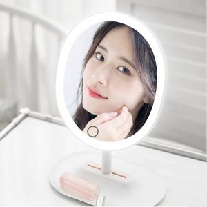 미즈 미러 LED 메이크업 화장 화장대 충전식 타원형 원형 확대경 포함 탁상거울