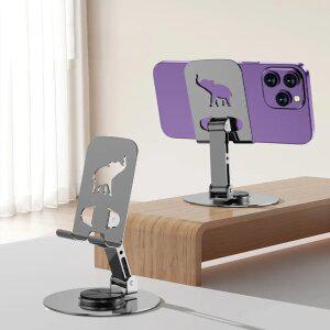 위드비 휴대용 핸드폰 거치대 접이식 풀메탈 탁상용 스탠드 테이블 휴대폰홀더 360도회