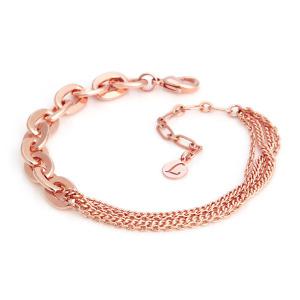 벨리타 / 14Kgp 여자 패션 볼드 레이어드 로즈골드 언발란스 체인 예쁜 우정 팔찌