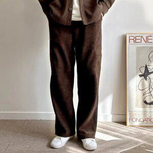 네오짱 코듀로이 양털 골덴 기모안감 세미와이드 밴딩팬츠