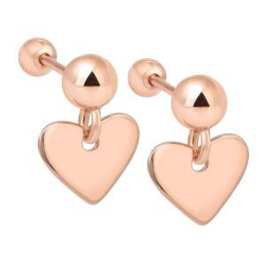 14K 골드핀 드롭하트 하트 심플 여자 데일리 피어싱 본품 하나더