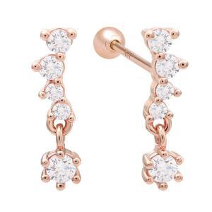 14K 골드핀 엔젤윙 드롭 큐빅 심플 여자 데일리 피어싱 본품 하나더