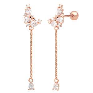 14K 골드핀 문라이트 롱 드롭 심플 데일리 베이직 귀걸이 피어싱 본품 하나더