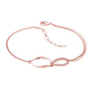 세렌디피티 / 14Kgp 여자 패션 볼드 레이어드 로즈골드 체인 예쁜 우정 팔찌