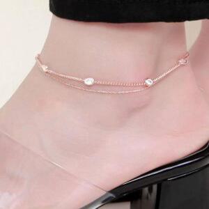 앨빈 / 14Kgp 여자 패션 볼드 레이어드 로즈골드 체인 예쁜 우정 팔찌