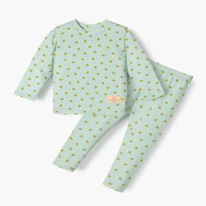 유니프랜드 큐플라워 60수면스판 9부내의 아동 유아실내복 간절기 긴팔 상하세트