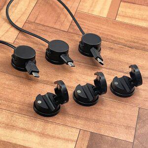 6개입 360도 회전형 자석 충전 케이블 선정리 클립 마그네틱 책상 전선 고정 홀더