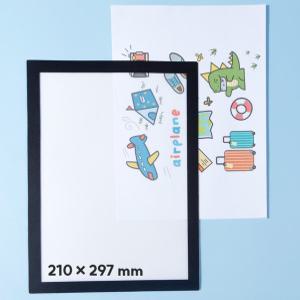 (1플러스1) 무타공 부착형 투명 자석 액자 접착형 게시판 안내문 메뉴판 광고 표지판