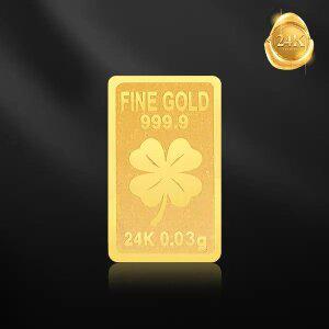 [골드피아] 24K 순금 행운 클로버 골드바 0.03g