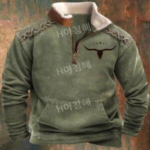 가을겨울 캐시미어 보온 맨투맨 스웨이드 긴팔 반집업 캐주얼 패션 겨울 기모