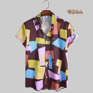 티류으스 남성 꽃무늬 하와이안셔츠 해변가 수영장 남자 야자수 난방 꽃남방 여름휴가