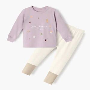 유니프랜드 래빗가든 올스판후라이스 9부내의 아동 유아실내복 간절기 긴팔 상하세트