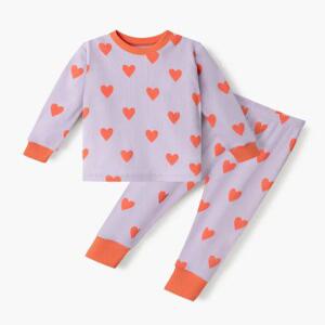 유니프랜드 하트팝(PU) 올스판후라이스 9부내의 아동 유아실내복 간절기 긴팔 상하세트