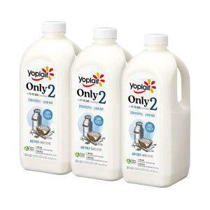 빙그레 요플레 Only2 무가당 플레인 요거트 대용량 1.8L 3병 / 설탕무첨가