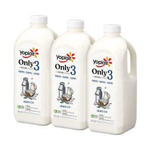 빙그레 요플레 Only3 무가당 플레인 요거트 1.8L 3병